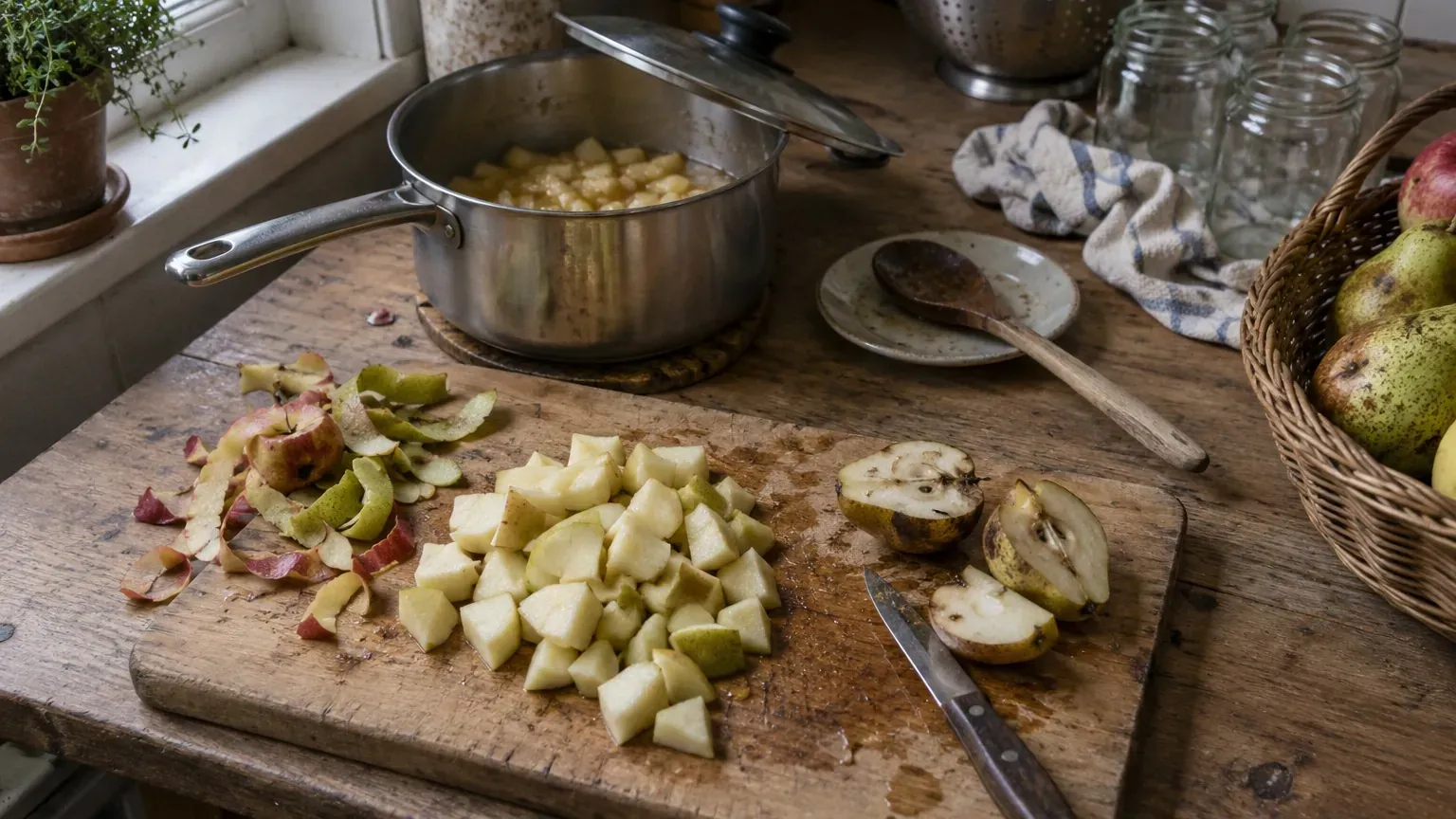 5 gestes pour réussir sa compote de pommes et poires maison : fruits mûrs, cuisson douce, zéro gaspillage