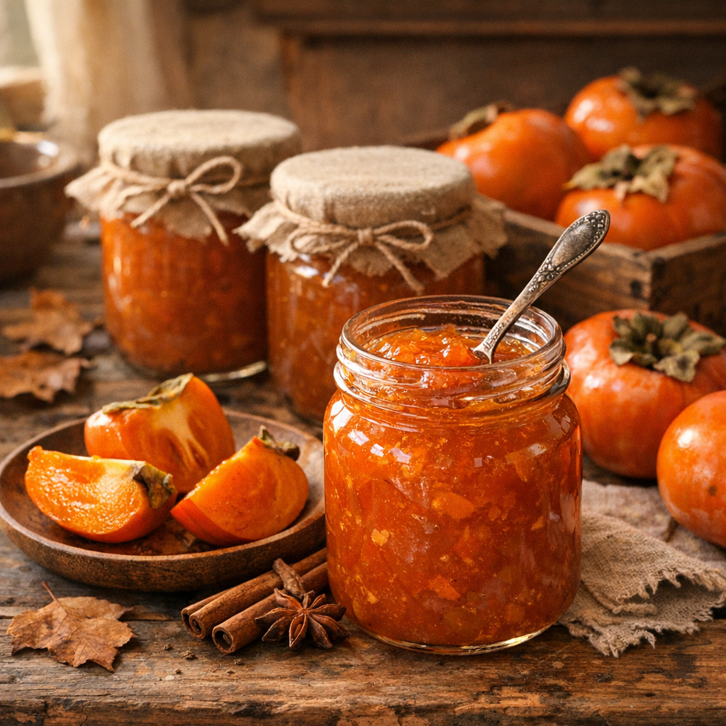 La Confiture de Kaki réussit mieux avec des fruits très mûrs