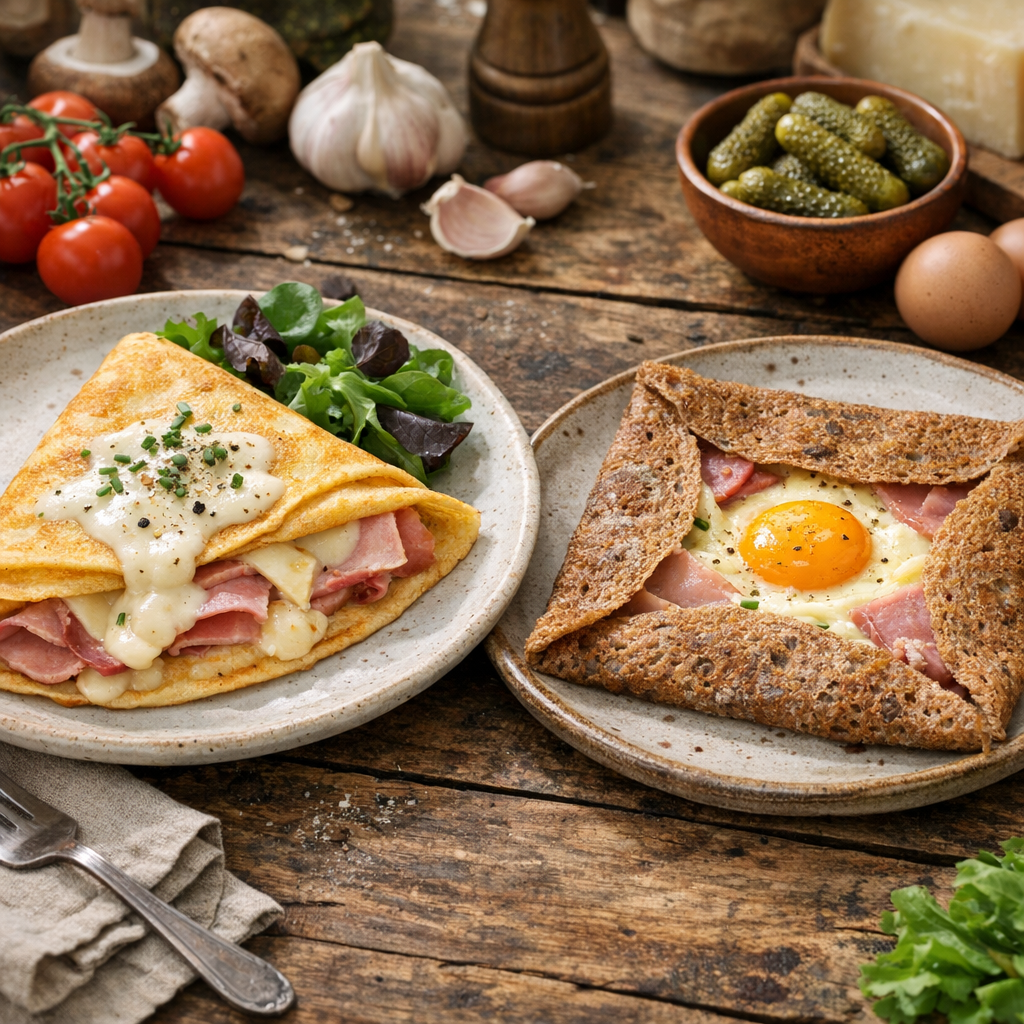 Crêpes salées : 12 idées gourmandes sans confondre avec les galettes