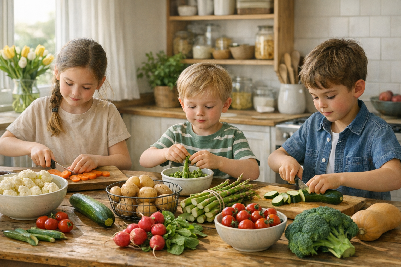 Cuisiner avec les enfants au fil des saisons