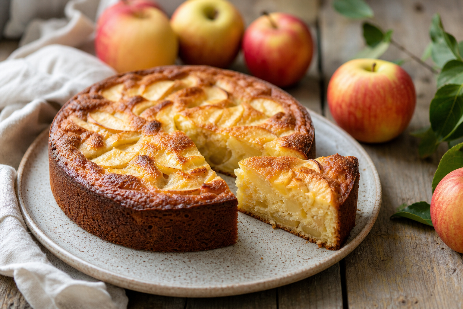 Ce gâteau aux pommes au fromage blanc reste fondant et léger