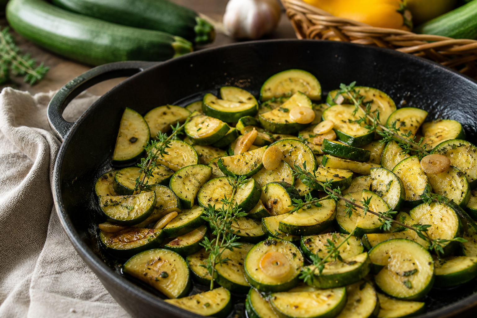 La poêlée de courgette qui reste dorée et fondante