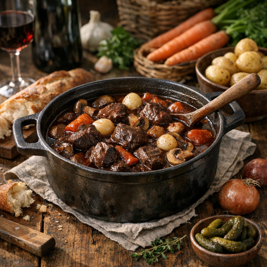 Recette bœuf bourguignon traditionnel : fondant et facile