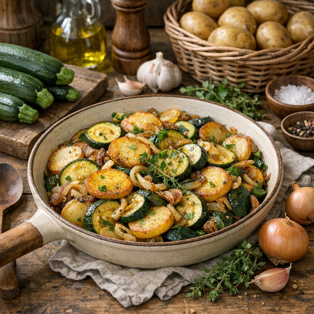 Recette courgette pomme de terre : simple, fondante et savoureuse